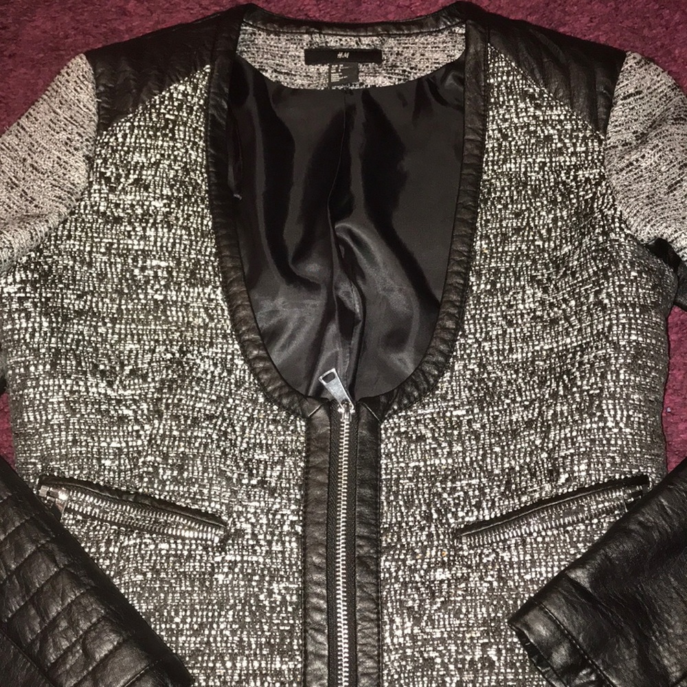 Knit/leather blazer - Picture 2 of 3